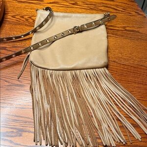 Rebecca Minkoff Beige Crossbody Bag with Fringe